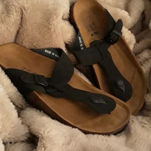 Black Leather Birkenstock Sandals